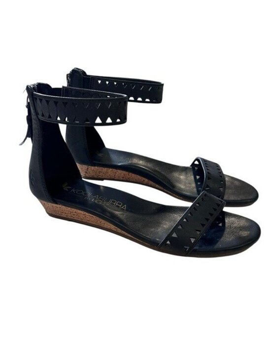 Koolaburra Shoes - Koolaburra by UGG Marlana Wedge Sandals Womens 8 Black Ankle Strap Studded